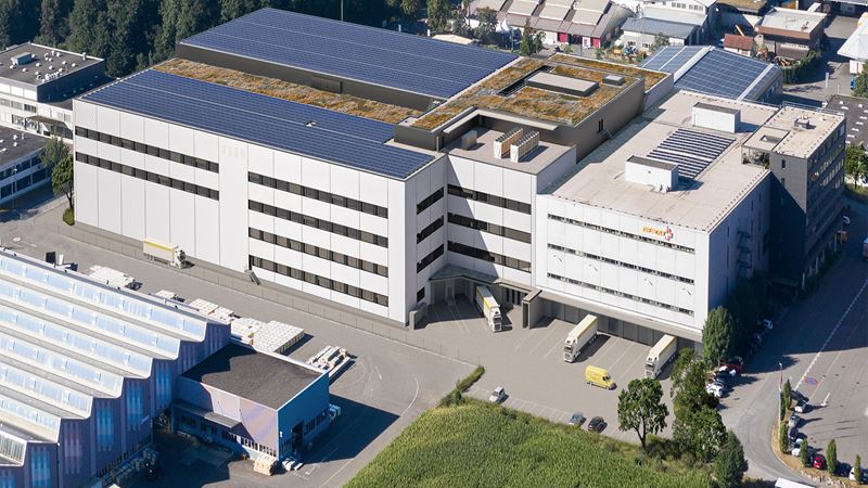 Vue aérienne du centre logistique de Villmergen