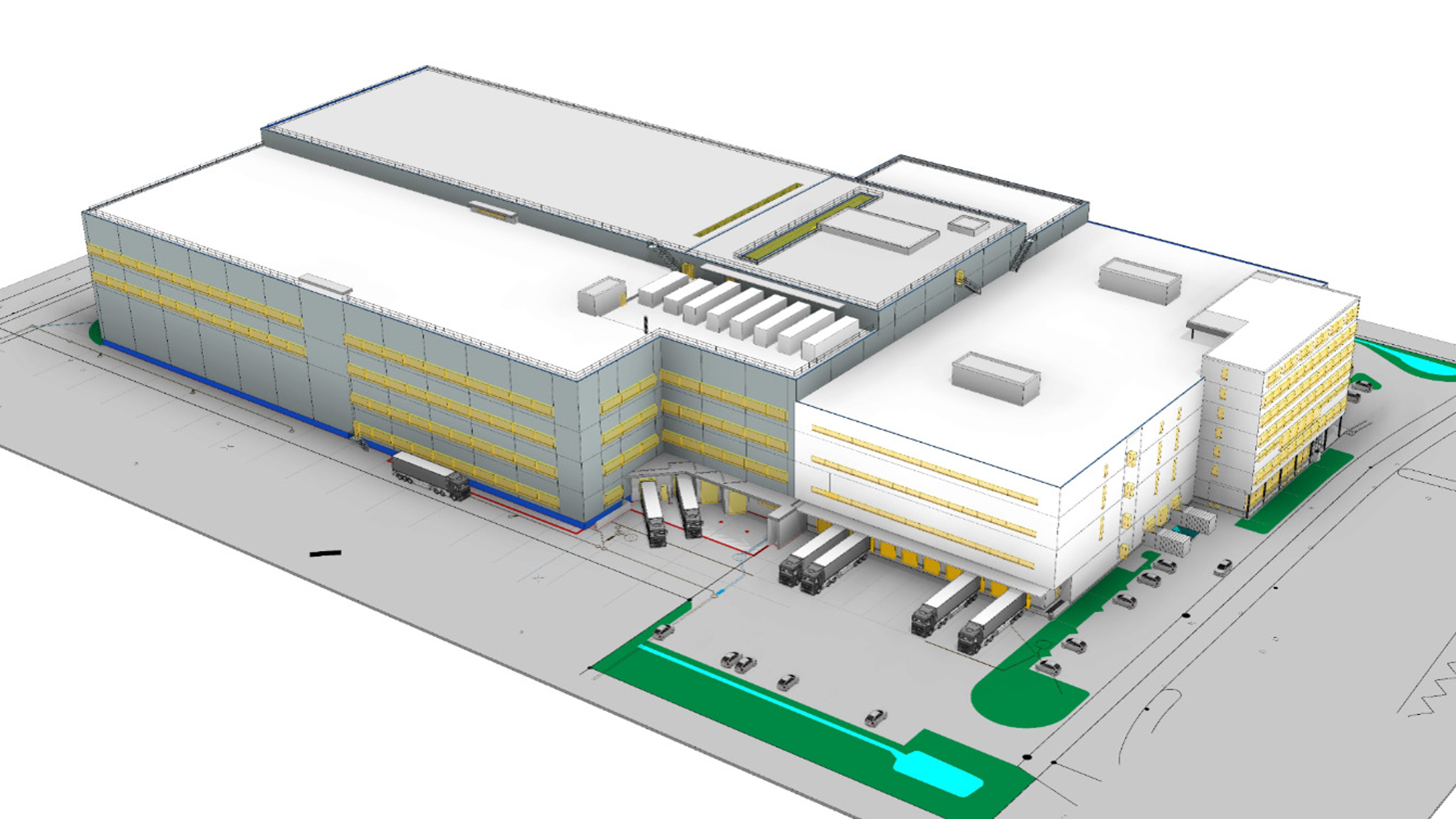 Grafico: vista aerea del centro logistico di Villmergen