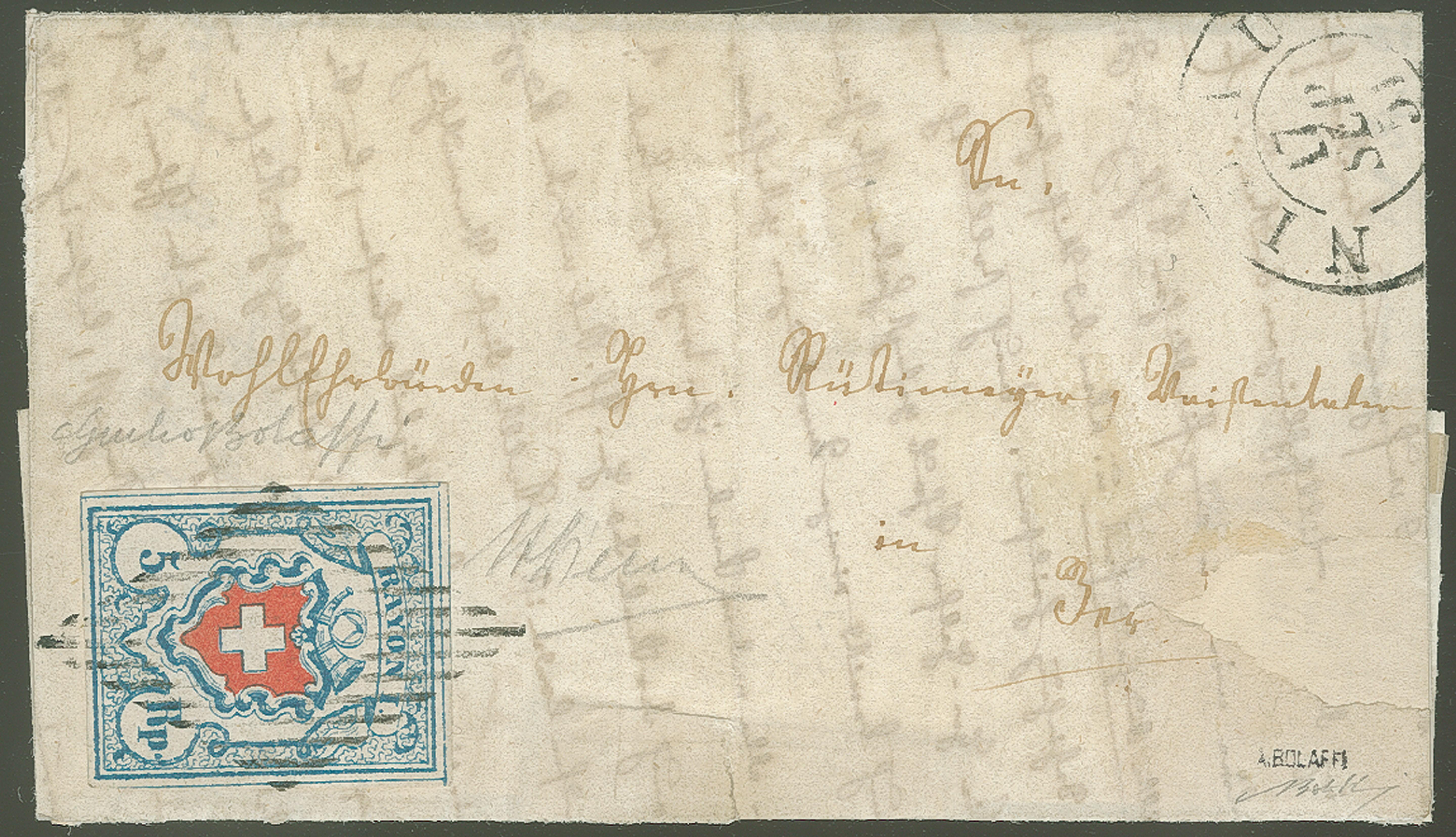 Lettre de Nidau. Valeur: 400 000 francs.
