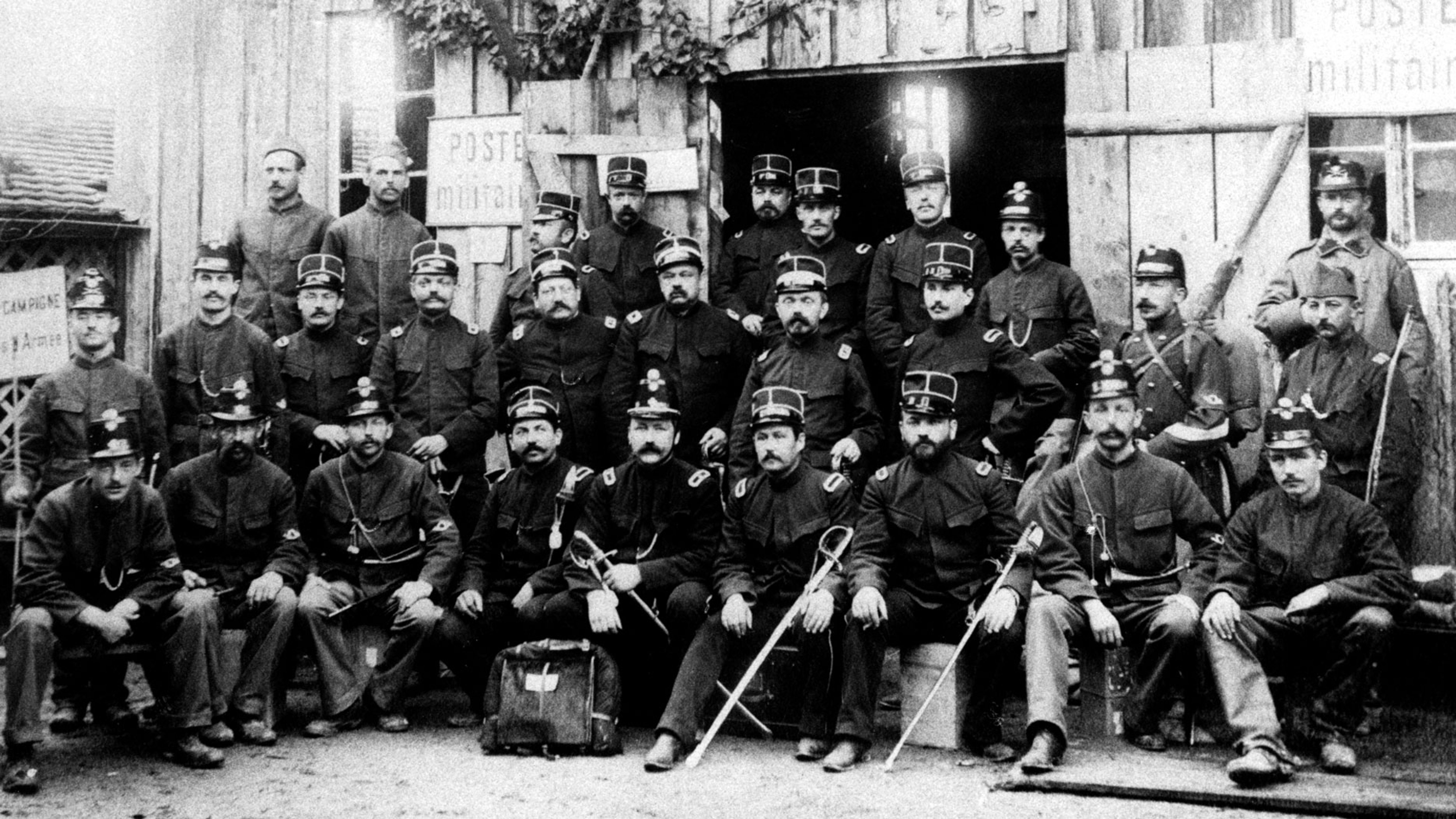 Offiziere und Soldaten der Feldpost in Renens 1895. Quelle: Museum für Kommunikation