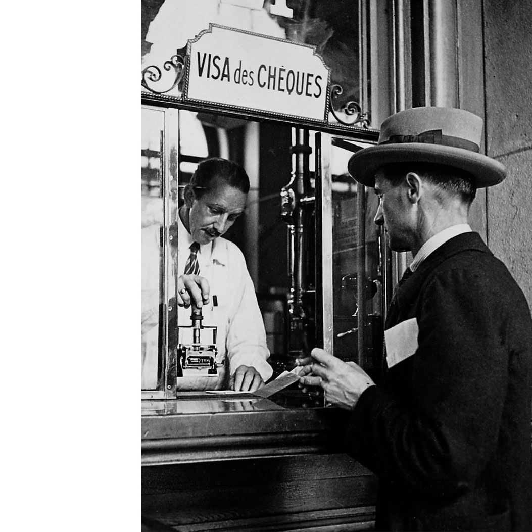 Postcheckschalter Hauptpost Genf, 1935 Quelle: Museum für Kommunikation